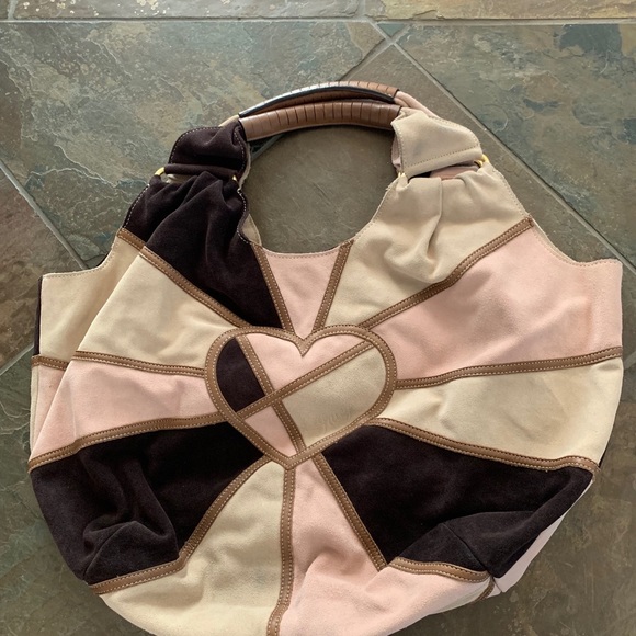 Juicy Couture suede purse with leather handles - Picture 2 of 8